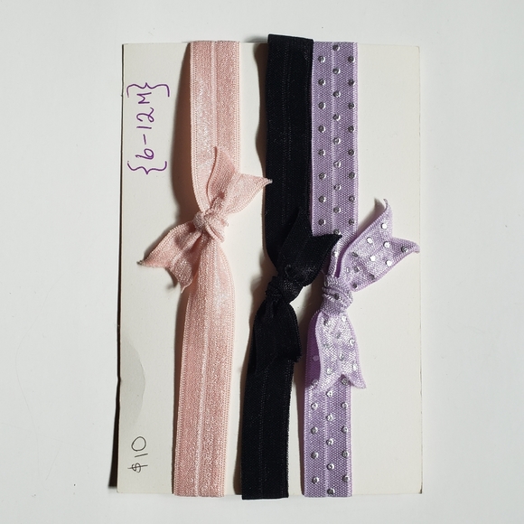 3/$20 Set of 3 baby girls bow headband hair accessories Size 6 to 12 months Pink - Picture 4 of 4